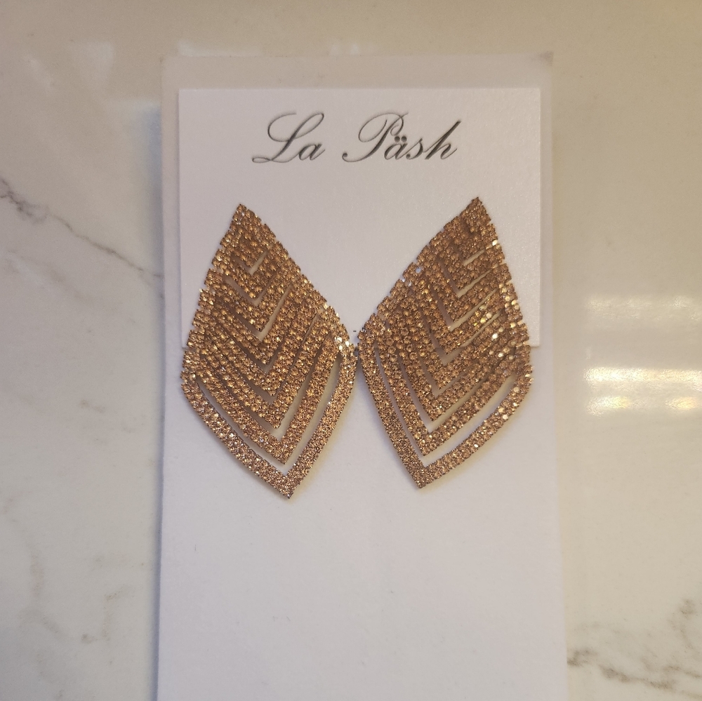 Rose Gold Gem Earrings